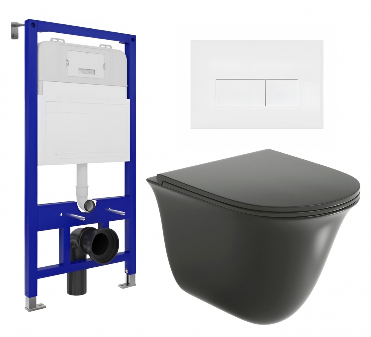 Комплект инсталляция Enio Tecnico унитаз Grossman кнопка белая матовая 535325 35671₽