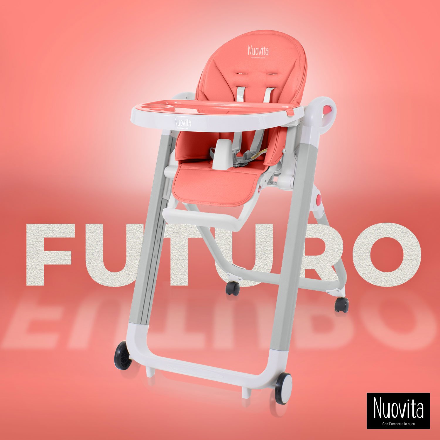 Стульчик для кормления Nuovita Futuro Bianco (Corallo/Коралловый) стульчик для кормления nuovita futuro bianco marino морской