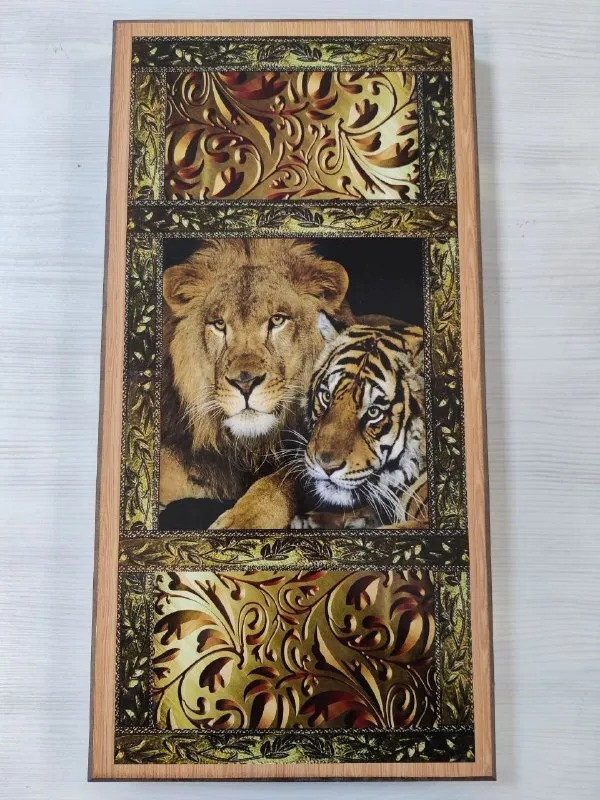 Нарды шашки Lavochkashop подарочные деревянные с рисунком Львы 50х50 см raslion50gd мертвые львы