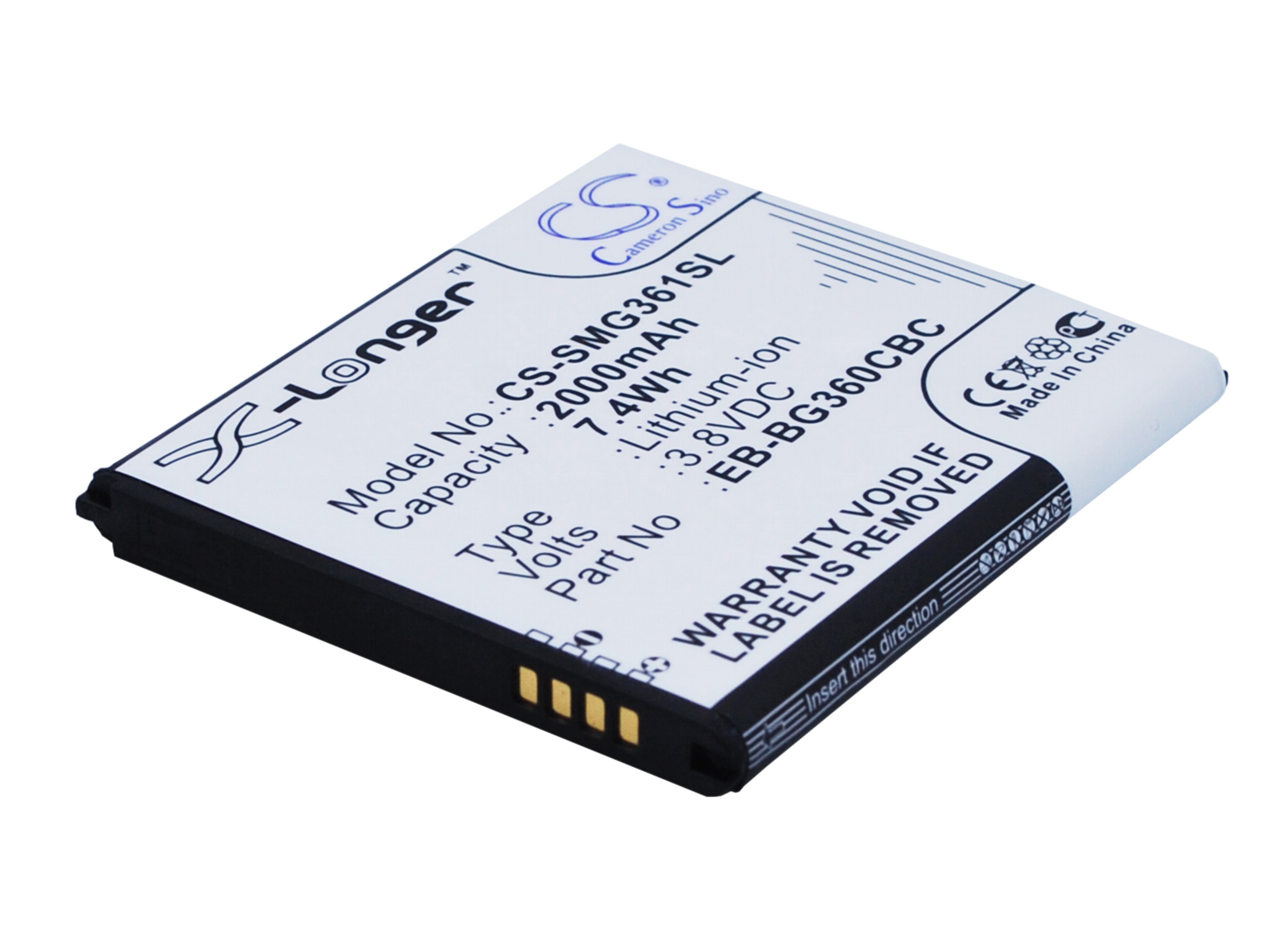 Аккумулятор CS-SMG361SL EB-BG360CBC для Samsung Galaxy J2 3.8V/2000mAh/7.60Wh