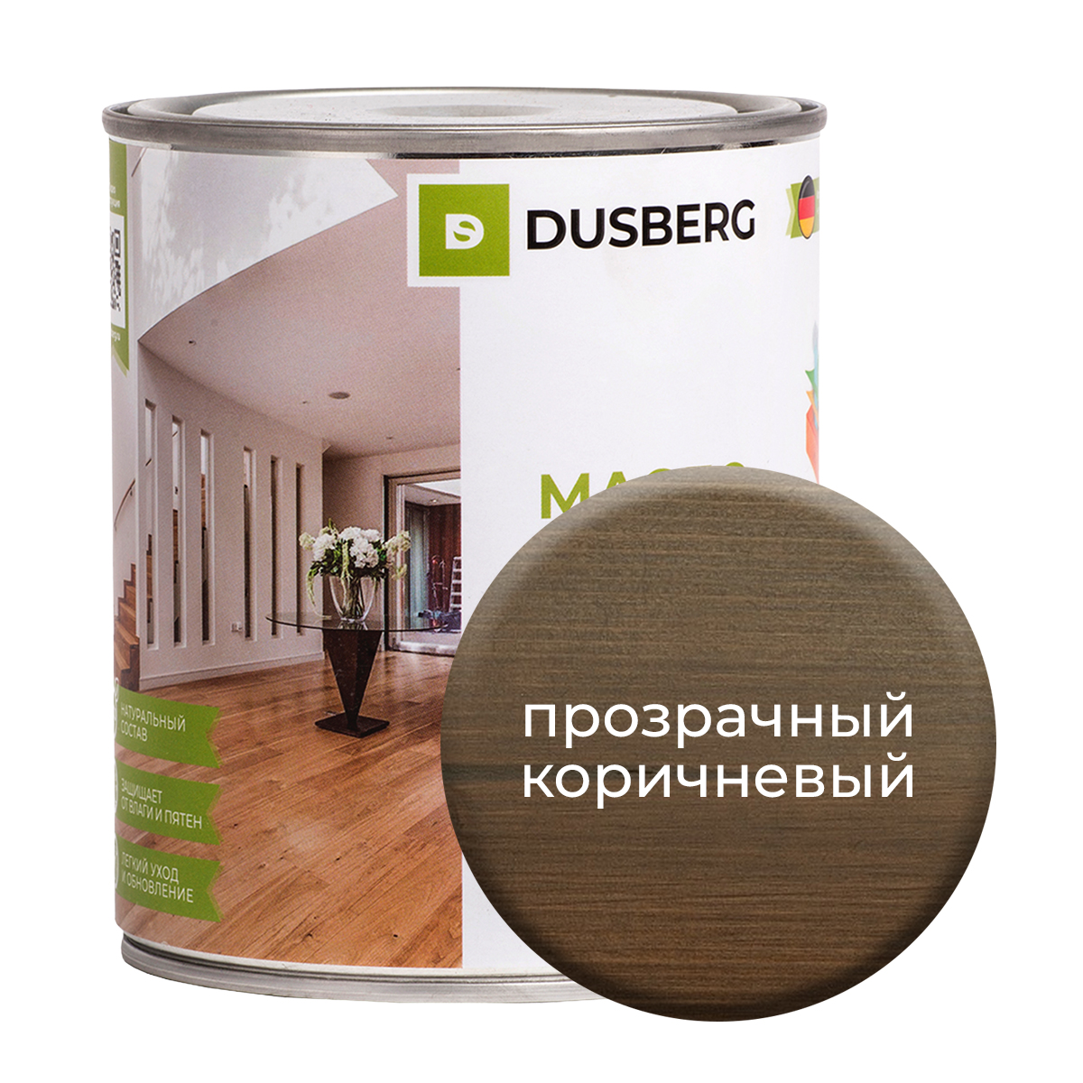 Масло Dusberg с твердым воском на бесцветной основе, 750 мл Прозрачно-коричневый масло dusberg для дерева на бесцветной основе 750 мл светло коричневый