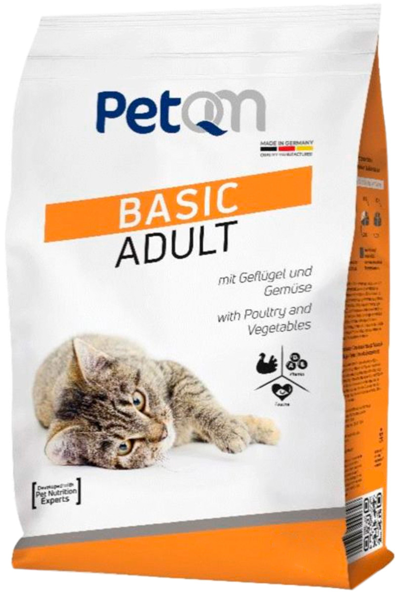 фото Сухой корм для кошек petqm basic , курица, овощи, 10кг