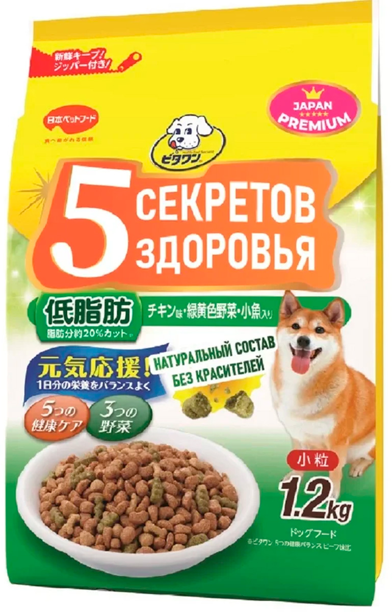 фото Сухой корм для собак japan premium pet mio 5 секретов здоровья, цыпленок, овощи, 1.2кг