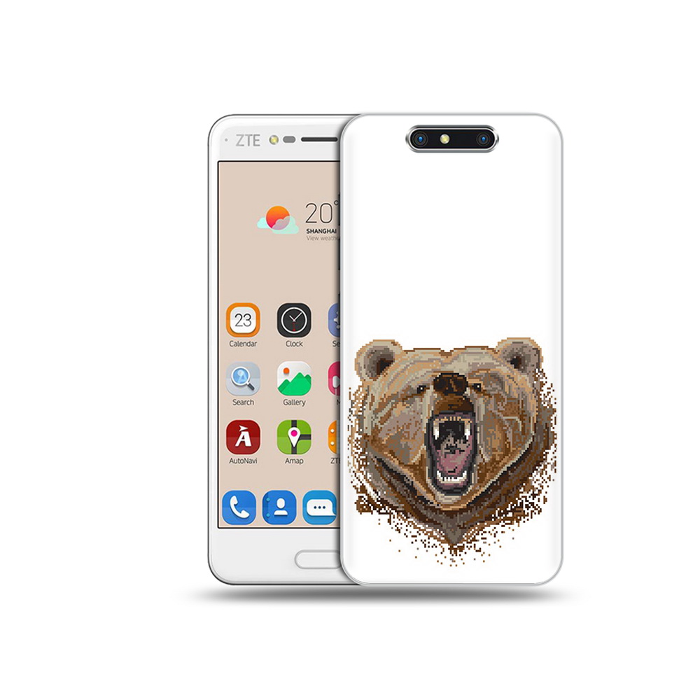 

Чехол MyPads Tocco для ZTE Blade V8 пиксельный медведь (PT100217.451.539), Прозрачный, Tocco