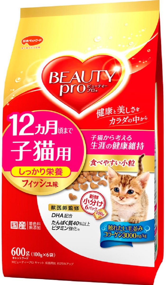 Сухой корм для котят Japan Premium Pet BEAUTY PRO , рыба, 0.6кг