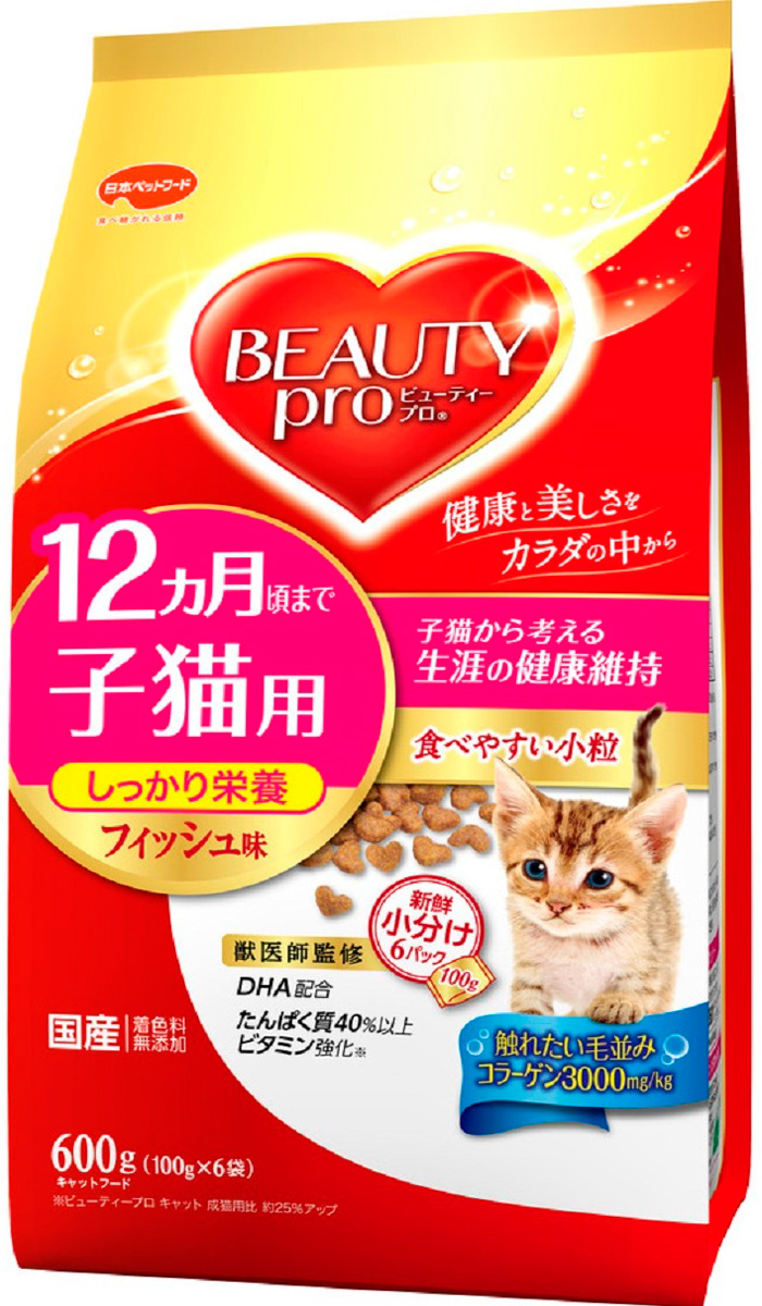 

Сухой корм для котят Japan Premium Pet BEAUTY PRO , рыба, 0.6кг, BEAUTY PRO