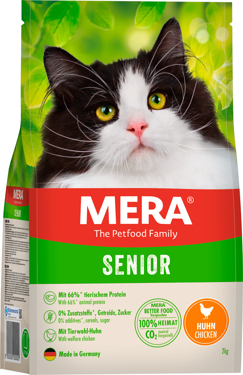 фото Сухой корм для кошек mera senior , курица, 2кг