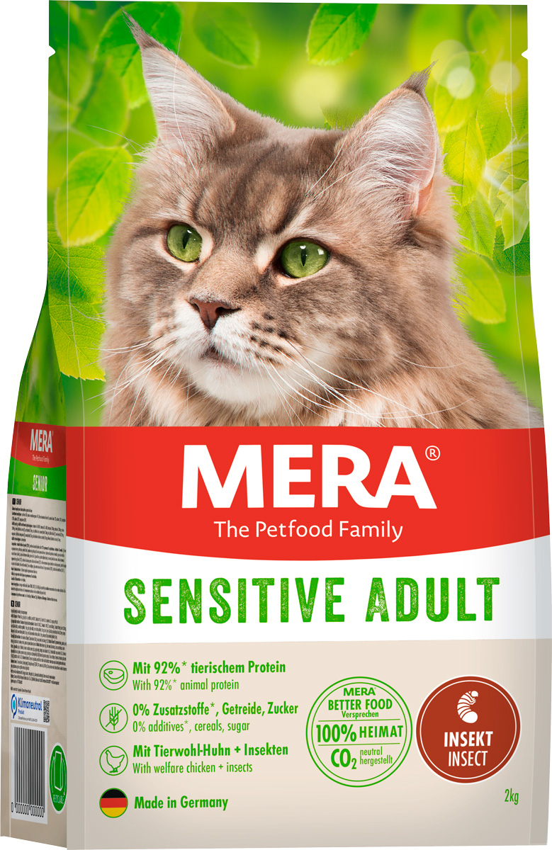 фото Сухой корм для кошек mera sensitive , курица, 2кг