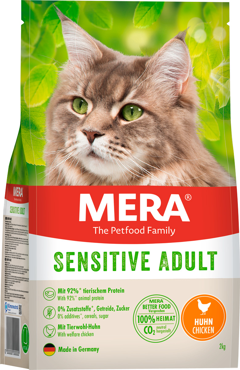 фото Сухой корм для кошек mera sensitive , курица, 2кг