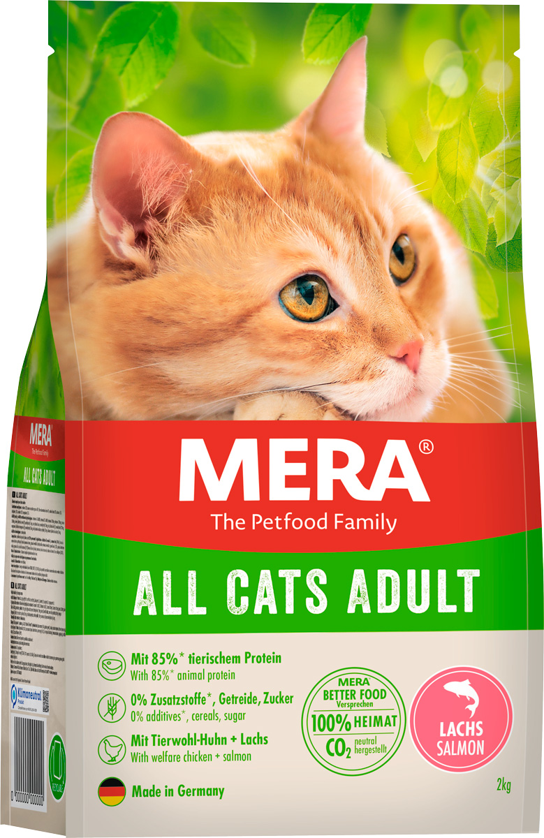 фото Сухой корм для кошек mera all cats adult , лосось, 2кг