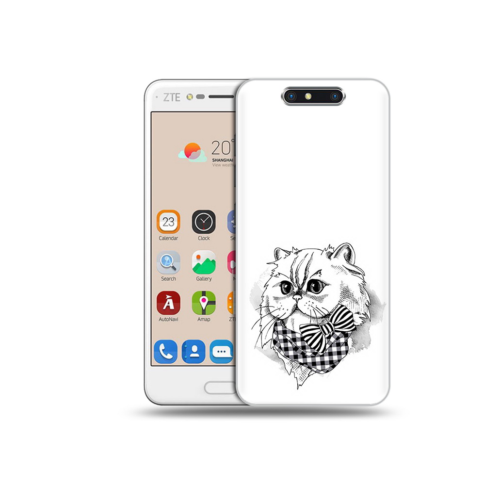 Чехол MyPads Tocco для ZTE Blade V8 нарисованная красивая кошечка (PT100217.451.503)
