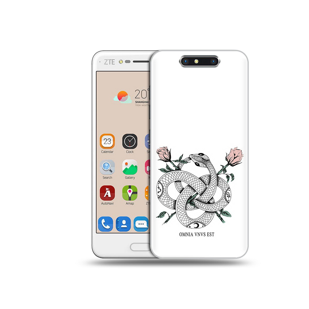 

Чехол MyPads Tocco для ZTE Blade V8 нарисованная змея абстракция (PT100217.451.502), Прозрачный, Tocco