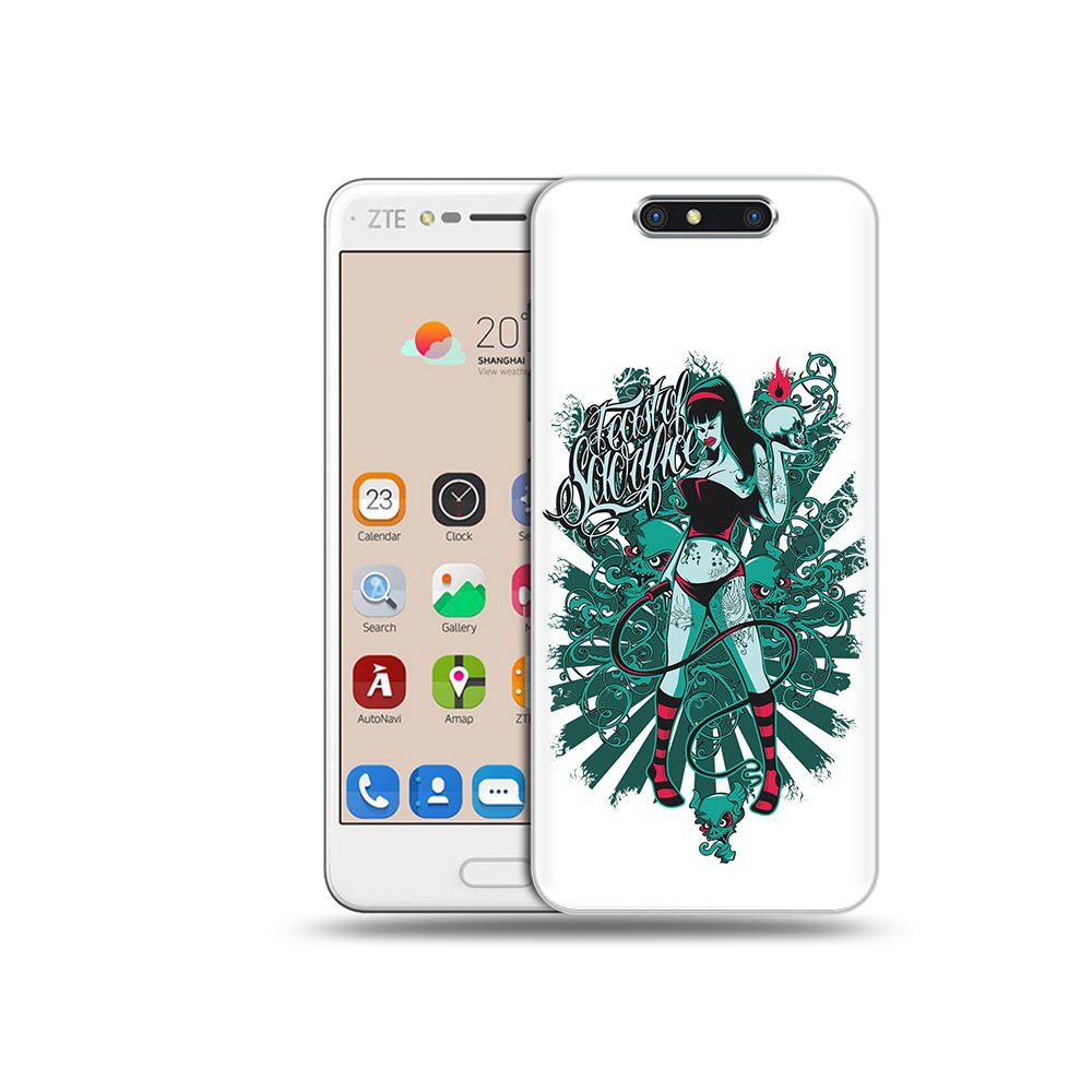 Чехол MyPads Tocco для ZTE Blade V8 нарисованная девушка в татуировках (PT100217.451.499)