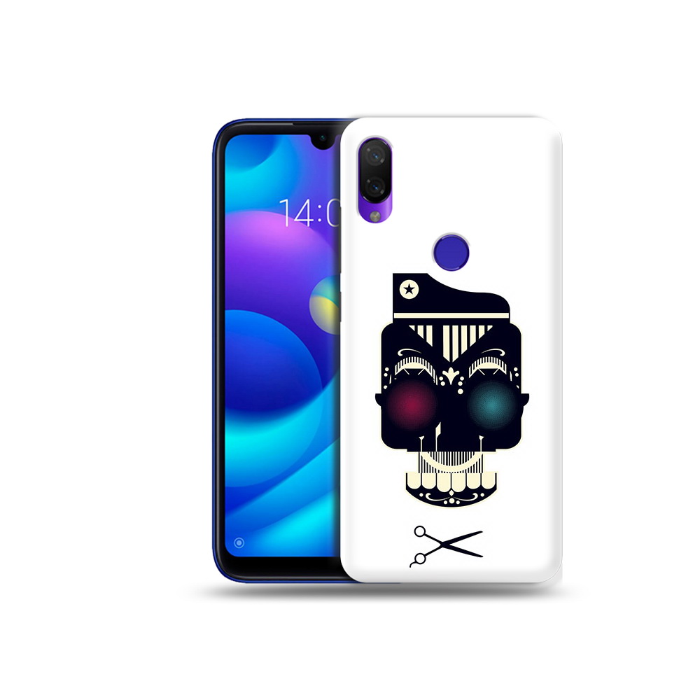 

Чехол MyPads Tocco для Xiaomi Mi Play черно белый скелет с яркими глазами, Прозрачный, Tocco