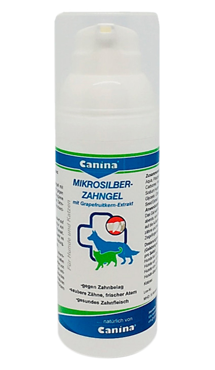 Зубная гель для кошек, для собак CANINA Mikrosilber-Zahngel, без добавок, 50 мл
