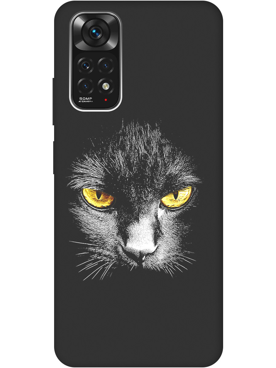 

Силиконовый чехол на Xiaomi Redmi Note 11 / Note 11S с принтом матовый черный 833687, Черный;белый;золотистый, 735250212
