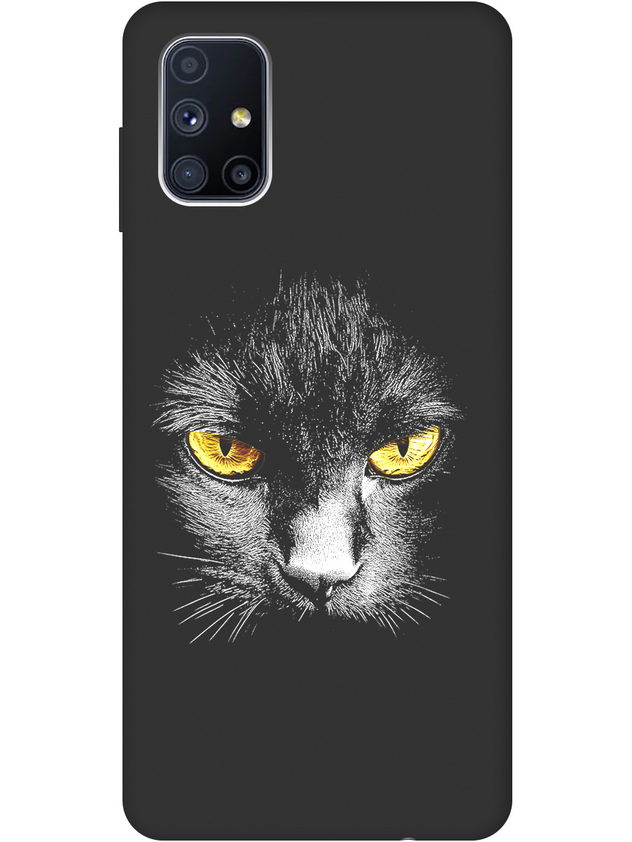 

Силиконовый чехол на Samsung Galaxy M51 с принтом матовый черный 833675, Черный;белый;золотистый, 723412512