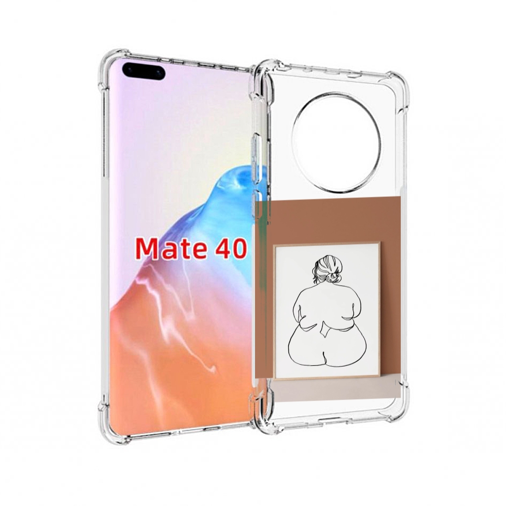 

Чехол MyPads Tocco для Huawei Mate 40 Body Positive Female Figure Line Art женский, Прозрачный, Tocco