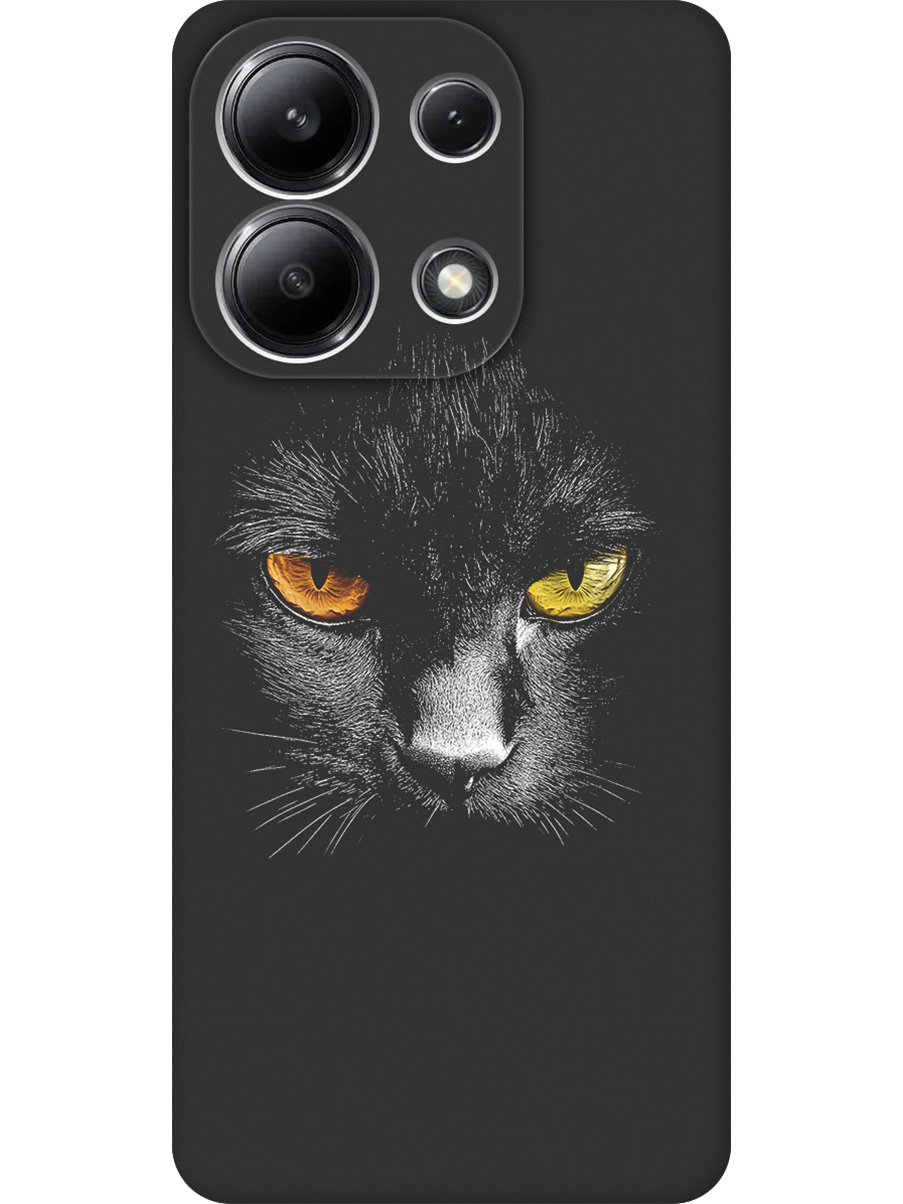 

Силиконовый чехол на Xiaomi Redmi Note 13 4G с принтом матовый черный 833655, Черный;белый;золотистый, 782622812