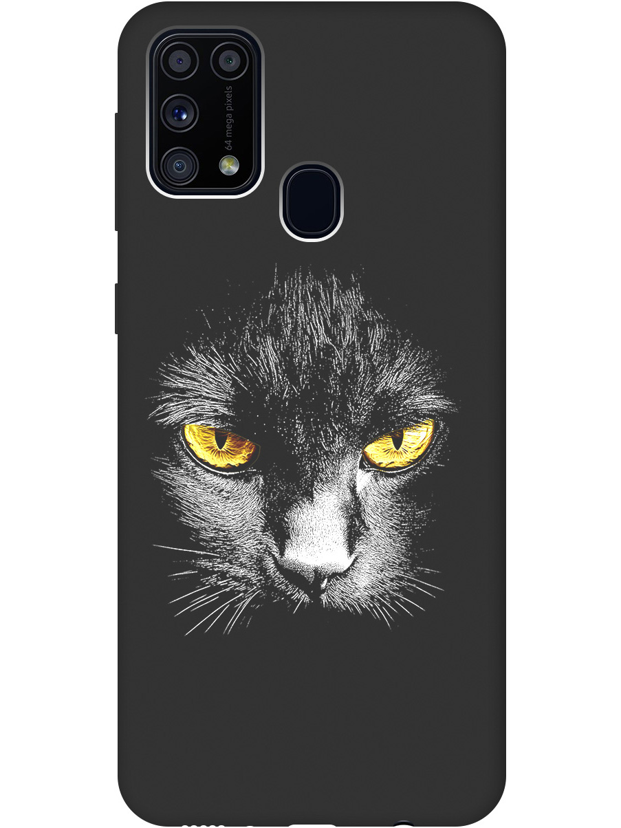

Силиконовый чехол на Samsung Galaxy M31 с принтом матовый черный 833638, Черный;белый;золотистый, 722999212