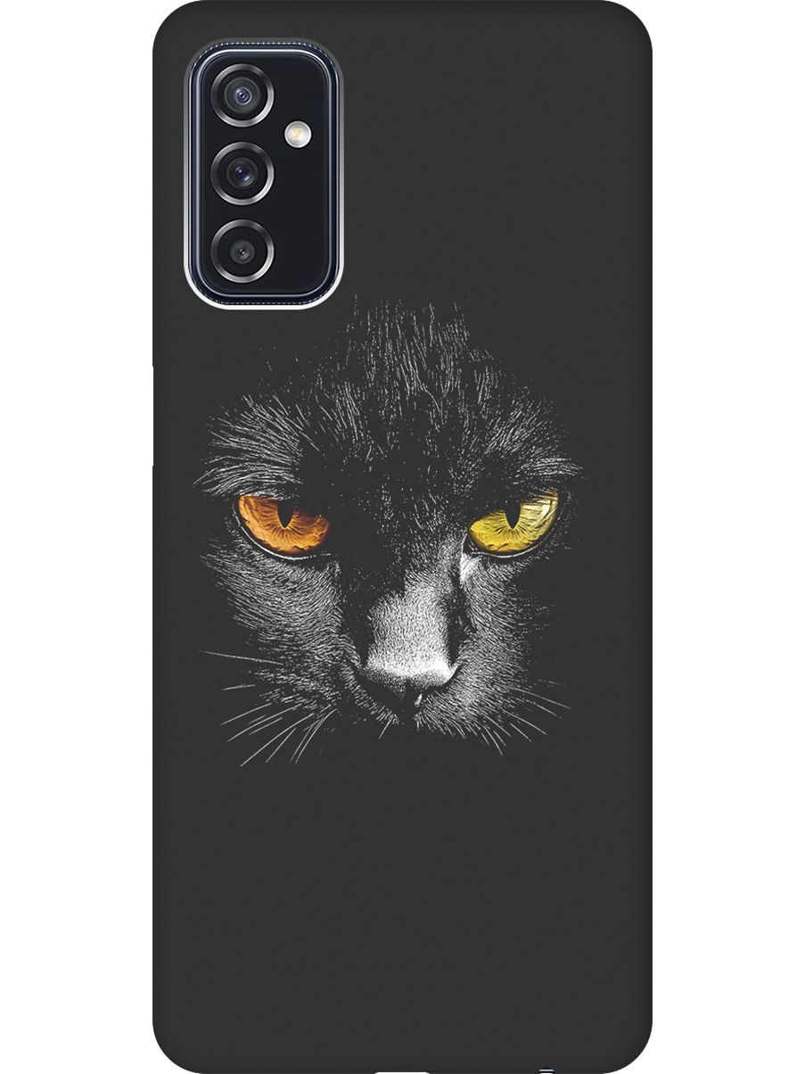 

Силиконовый чехол на Samsung Galaxy M52 5G с принтом матовый черный 833612, Черный;белый;золотистый, 734082112