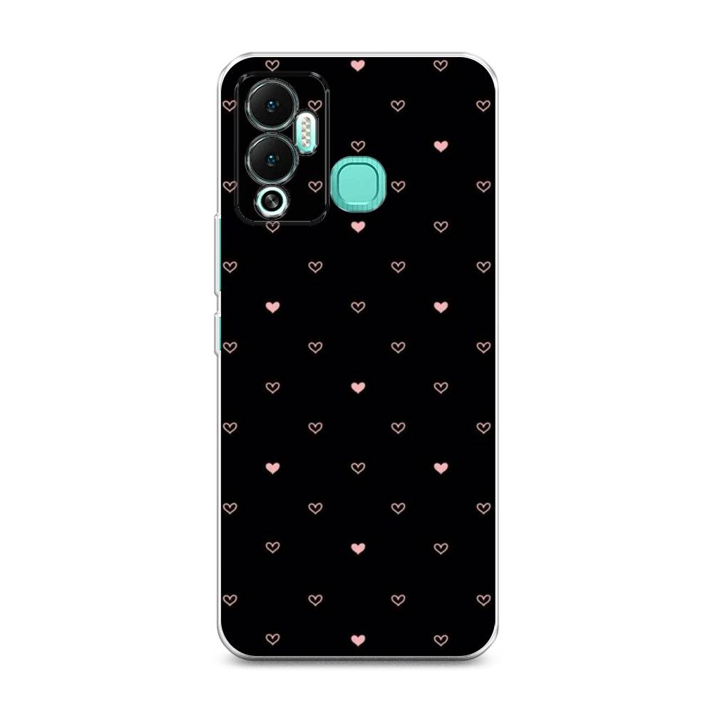 

Чехол Awog на Infinix Hot 12 Play "Черный фон и сердечки", Разноцветный, 3101750-3