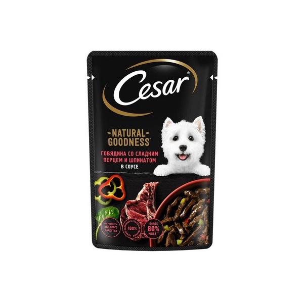 

Cesar Паучи для собак с говядиной паприкой шпинатом в соусе 10275185 0,080 кг 64362