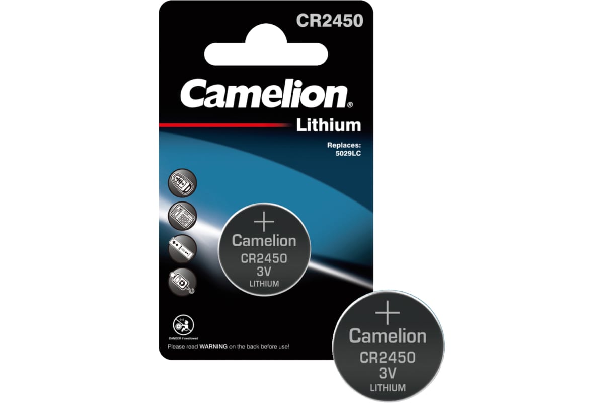 

Camelion CR2450 BL-1 бат-ка литиевая,3V 3072