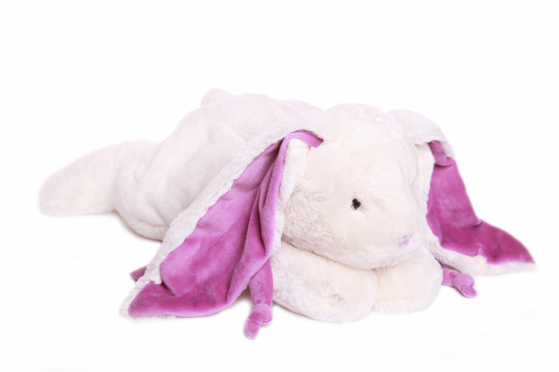Мягкая игрушка Lapkin Кролик, 60 см, белый/фиолетовый AT365054