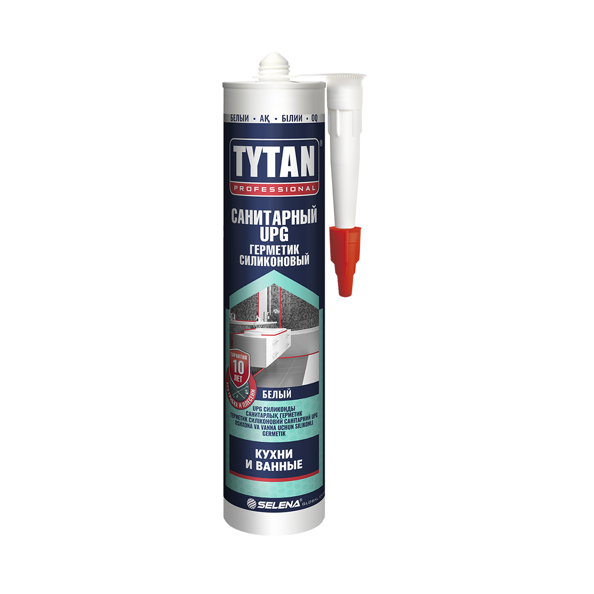Герметик силиконовый санитарный UPG Tytan Professional, 280 мл, белый герметик силиконовый tytan универсальный белый 280 мл
