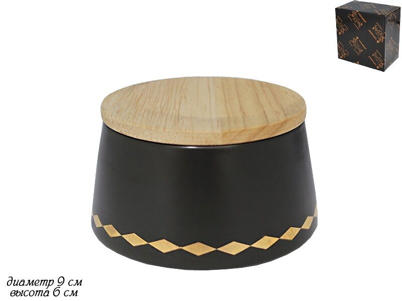

Салатница с крышкой фарфор Lenardi Tekito 9см 133-015, Черный