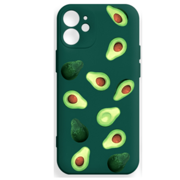 фото Чехол для iphone 12 mini silicone с принтом "avocado", зеленый nobrand