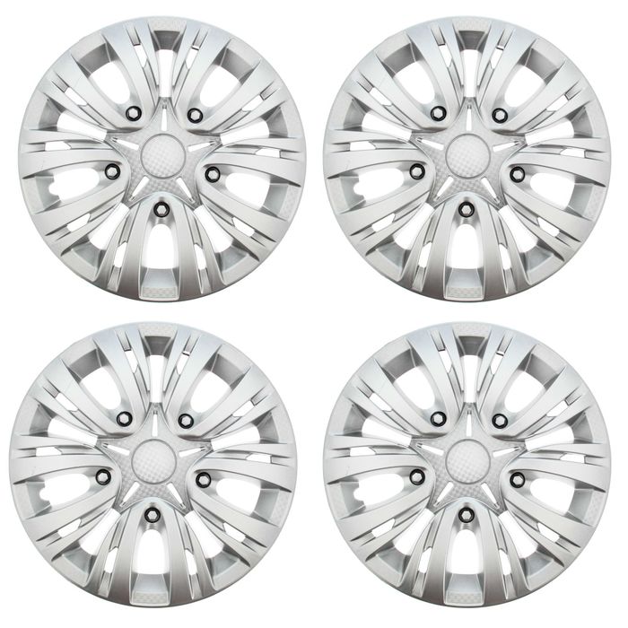 

Колпаки колесные R15 "ЛИОН", серебристый карбон, набор 4 шт