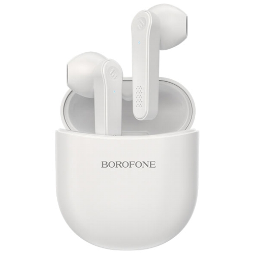 фото Bluetooth наушники вкладыши с микрофоном borofone be49 serenity tws, белые