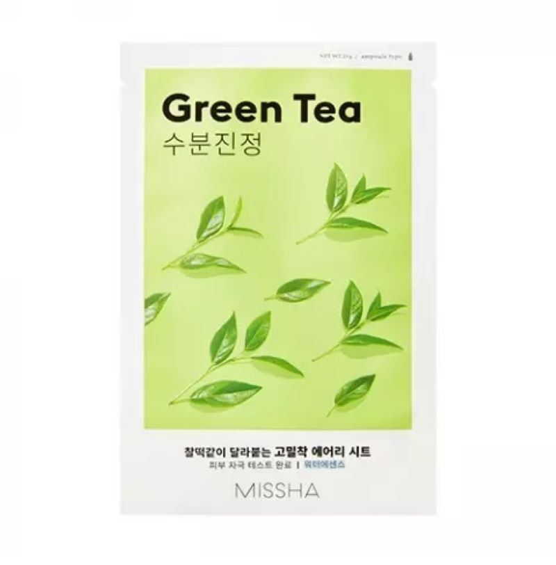 Маска для лица MISSHA успокаивающая с экстрактом зеленого чая для сухой кожи, 19 г, 2 шт