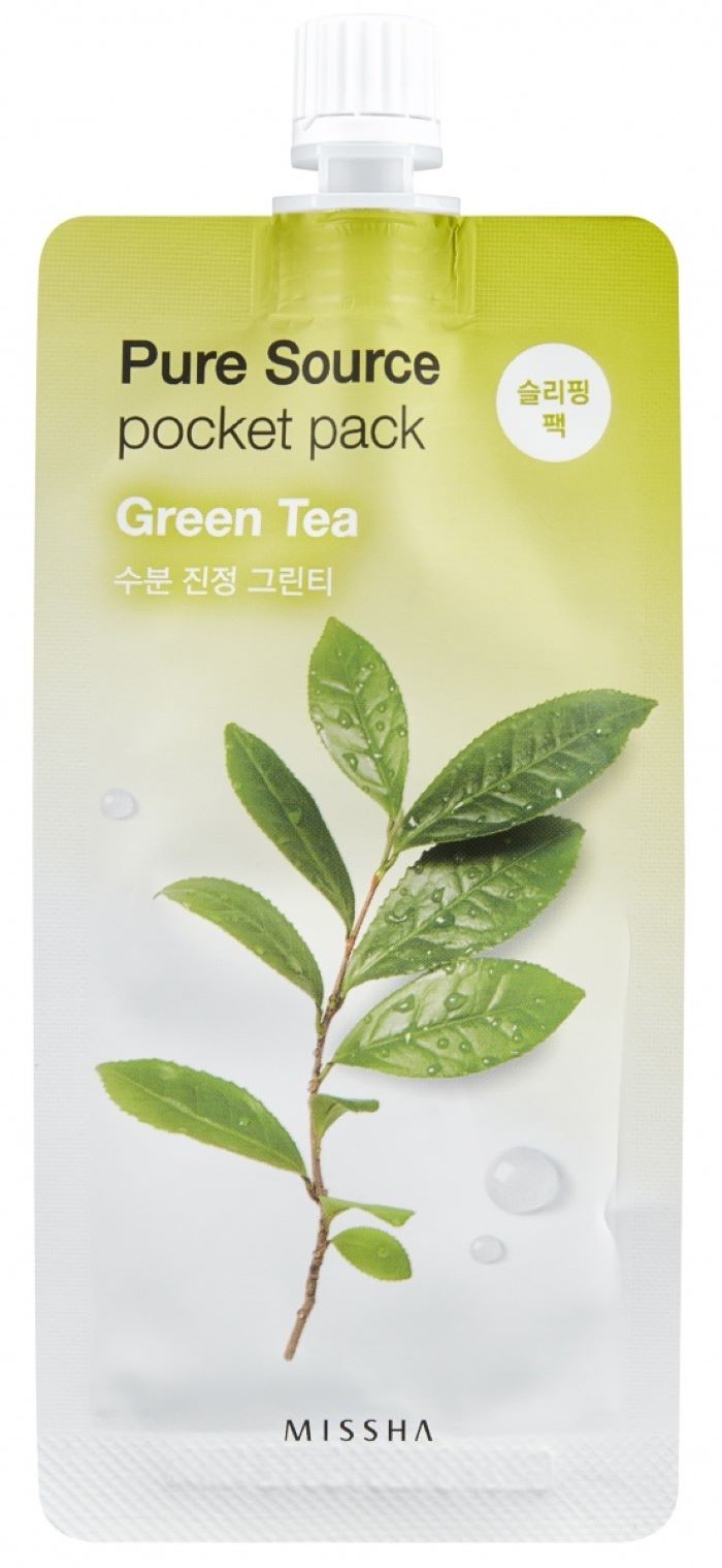 Маска для лица MISSHA с экстрактом зеленого чая, 10 мл, 6 шт маска для лица missha pure source pocket pack shea butter 10 мл