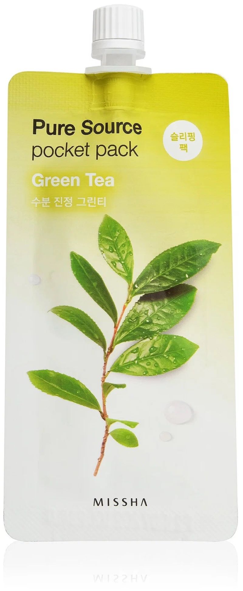 

Маска для лица MISSHA с экстрактом зеленого чая, 10 мл, 3 шт, Pure Source Pocket pack Green Tea