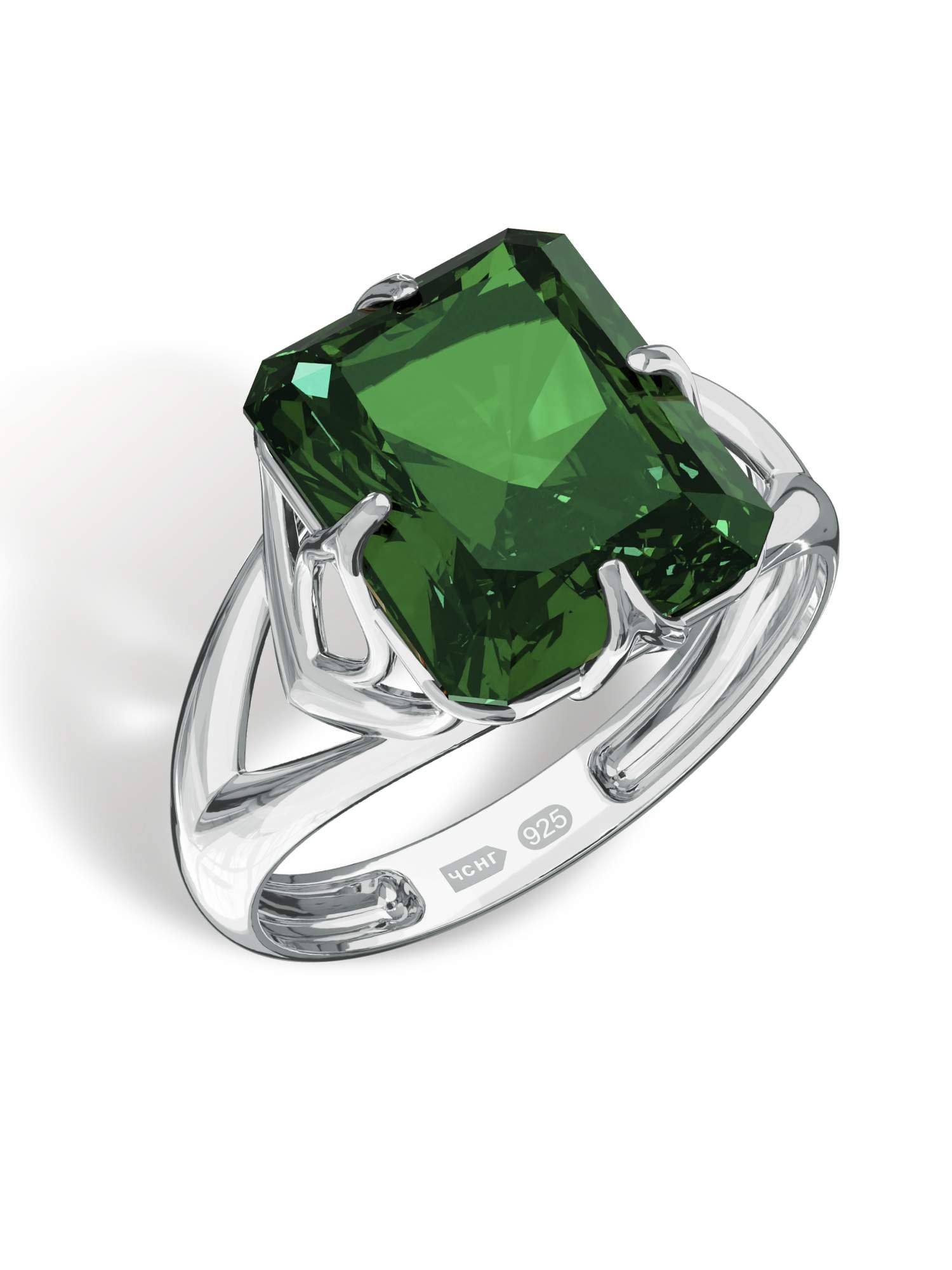 

Кольцо из серебра р.  Элегант Голд 10346-3_rodИзмр, изумруд искусственный, 10346-3_rodИзмр