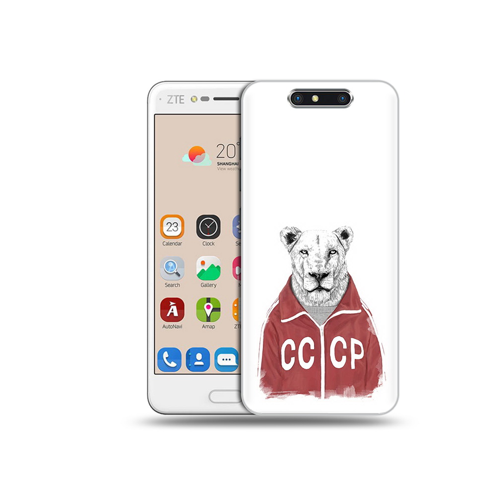 

Чехол MyPads Tocco для ZTE Blade V8 львица ссср (PT100217.451.450), Прозрачный, Tocco