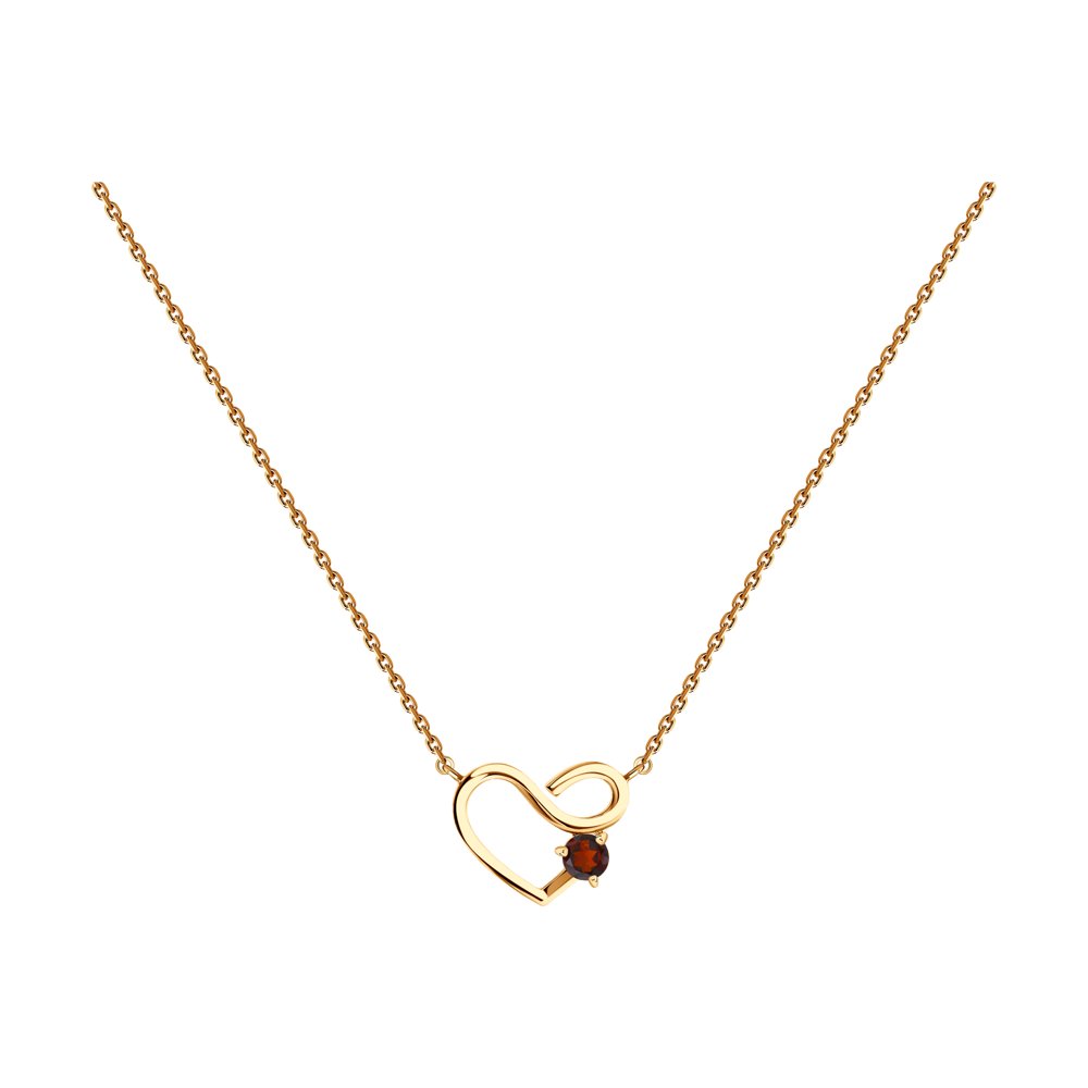 

Колье из красного золота 40 см Diamant 51-370-01332-1, гранат, 51-370-01332-1