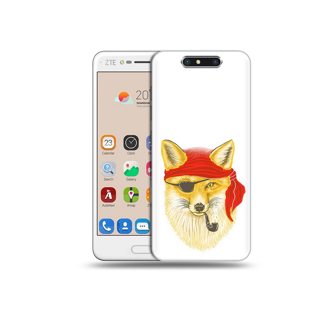 

Чехол MyPads Tocco для ZTE Blade V8 лиса-пират (PT100217.451.440), Прозрачный, Tocco