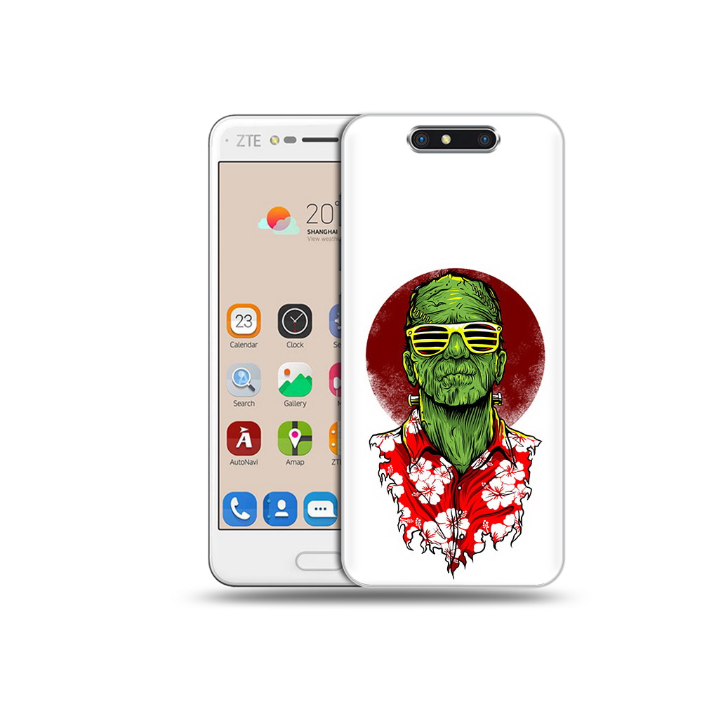 Чехол MyPads Tocco для ZTE Blade V8 крутой зеленый мужчина в очках (PT100217.451.424)