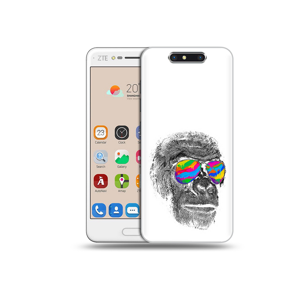 

Чехол MyPads Tocco для ZTE Blade V8 крутая обезьяна в очках (PT100217.451.422), Прозрачный, Tocco