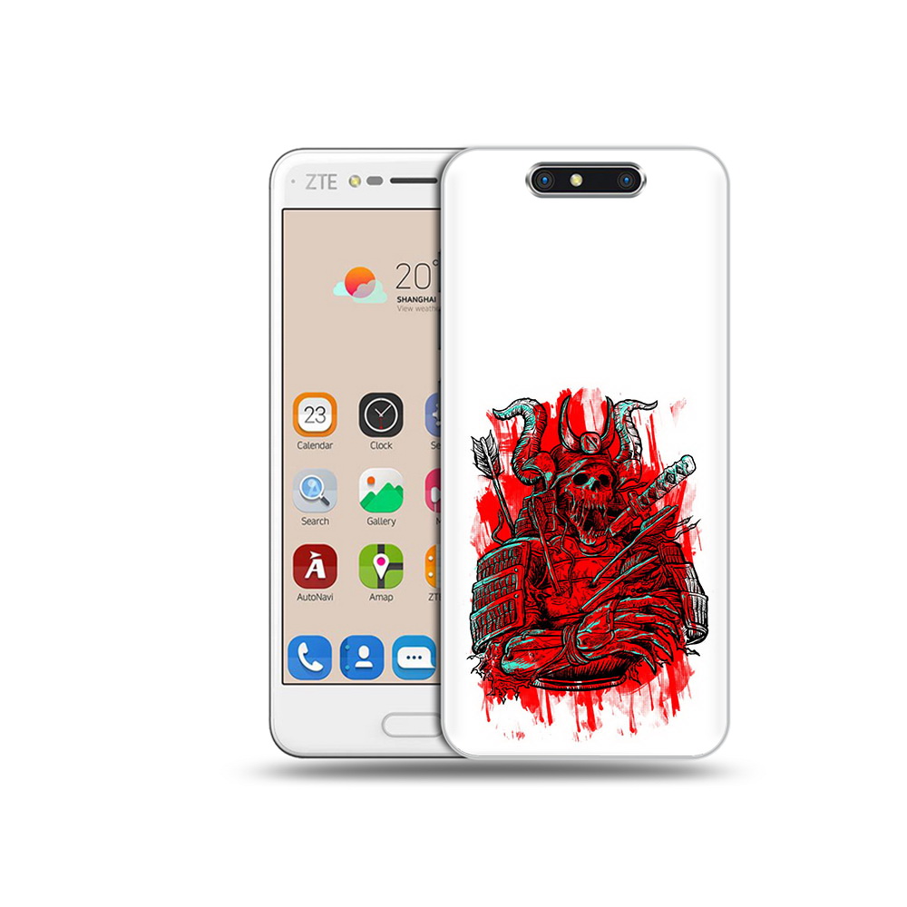 

Чехол MyPads Tocco для ZTE Blade V8 красный скелет воин (PT100217.451.413), Прозрачный, Tocco