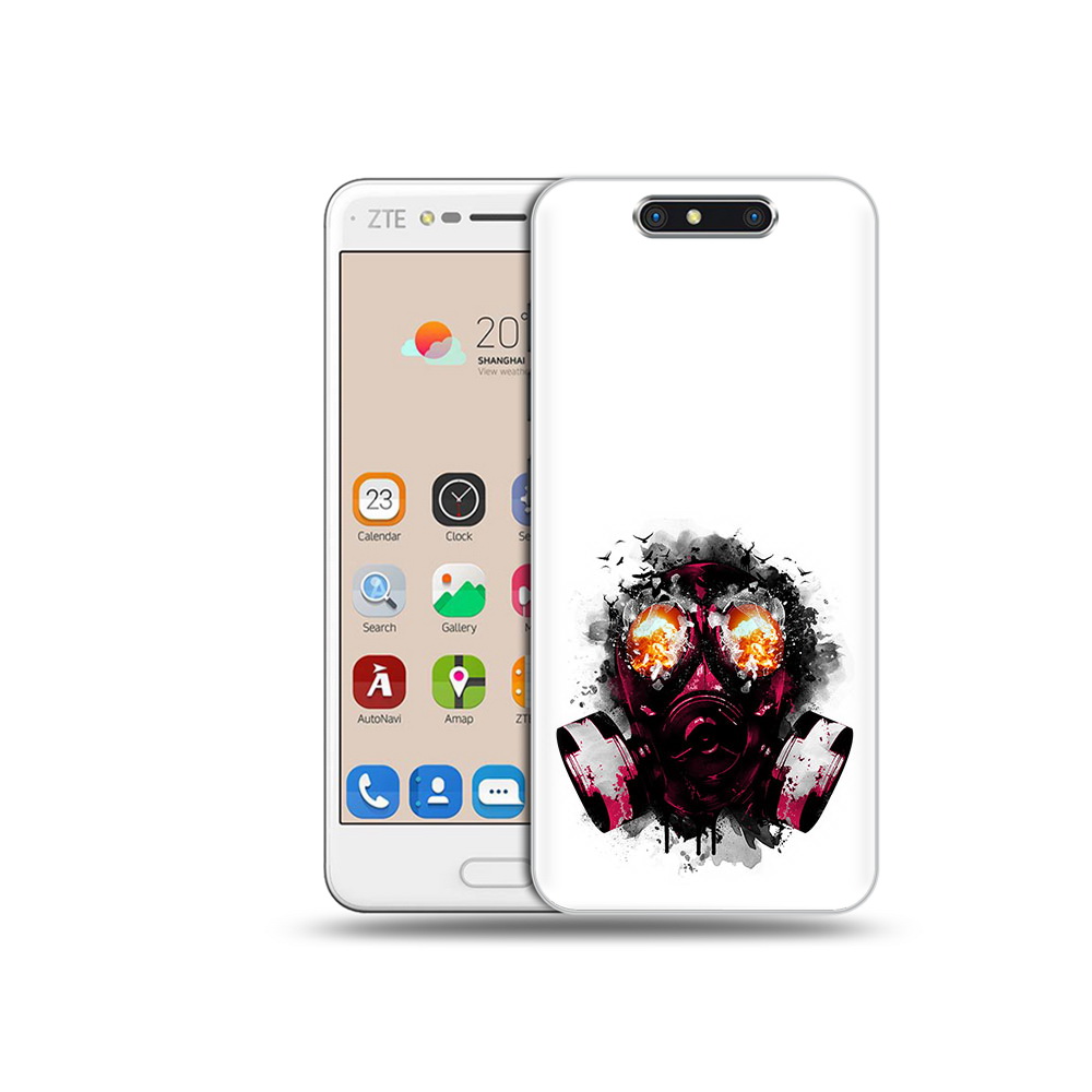 

Чехол MyPads Tocco для ZTE Blade V8 красный противогаз (PT100217.451.412), Прозрачный, Tocco
