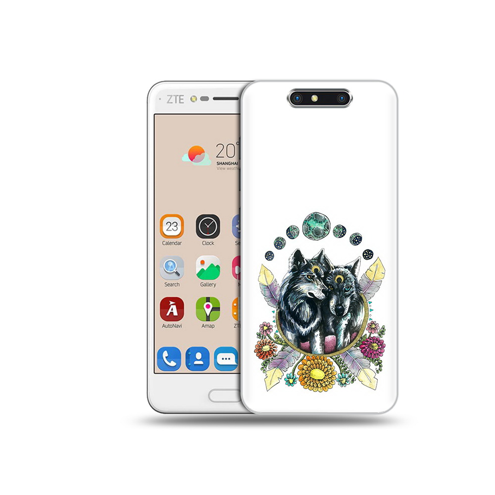 

Чехол MyPads Tocco для ZTE Blade V8 красивые волки абстракция (PT100217.451.408), Прозрачный, Tocco
