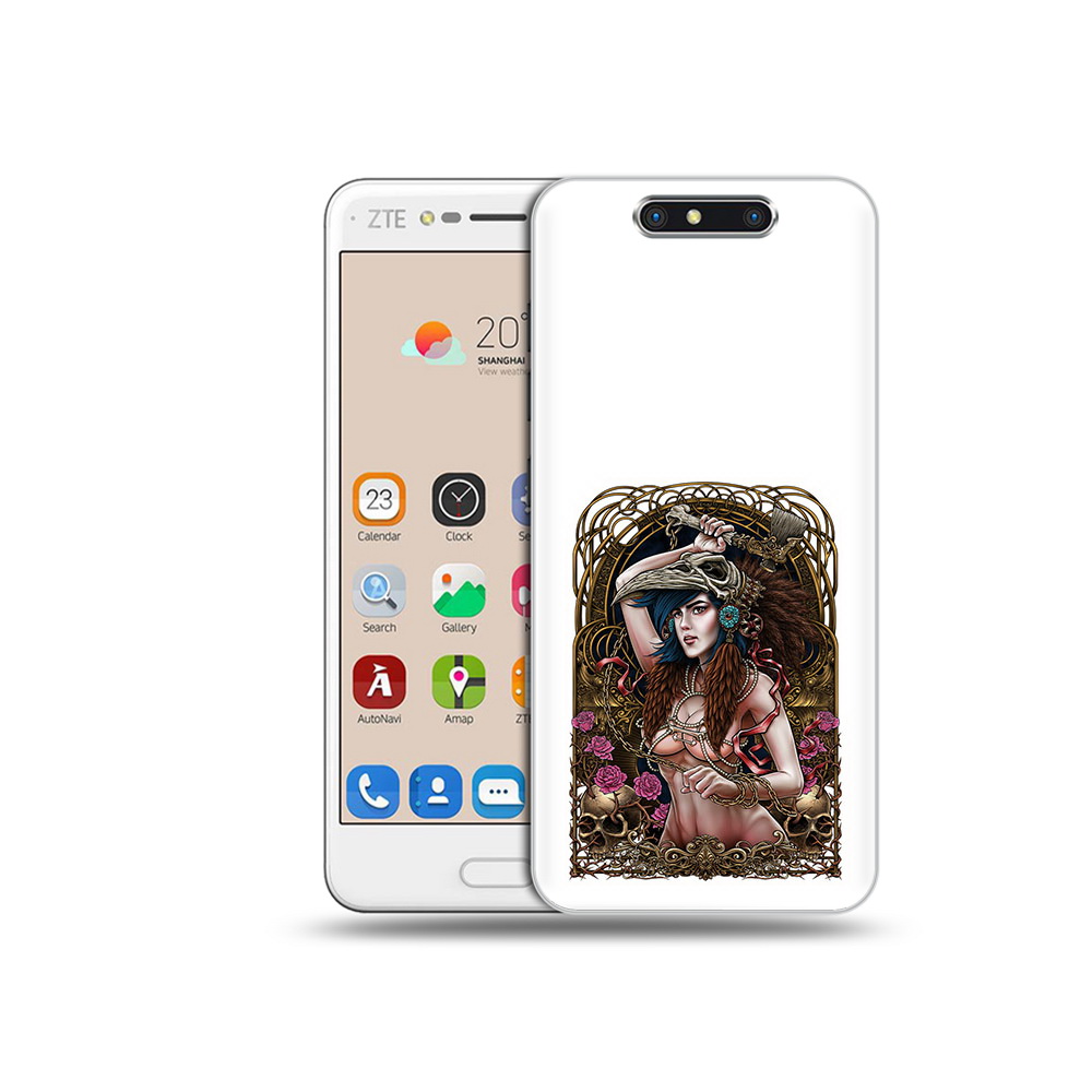 Чехол MyPads Tocco для ZTE Blade V8 красивая девушка рисунок (PT100217.451.407)