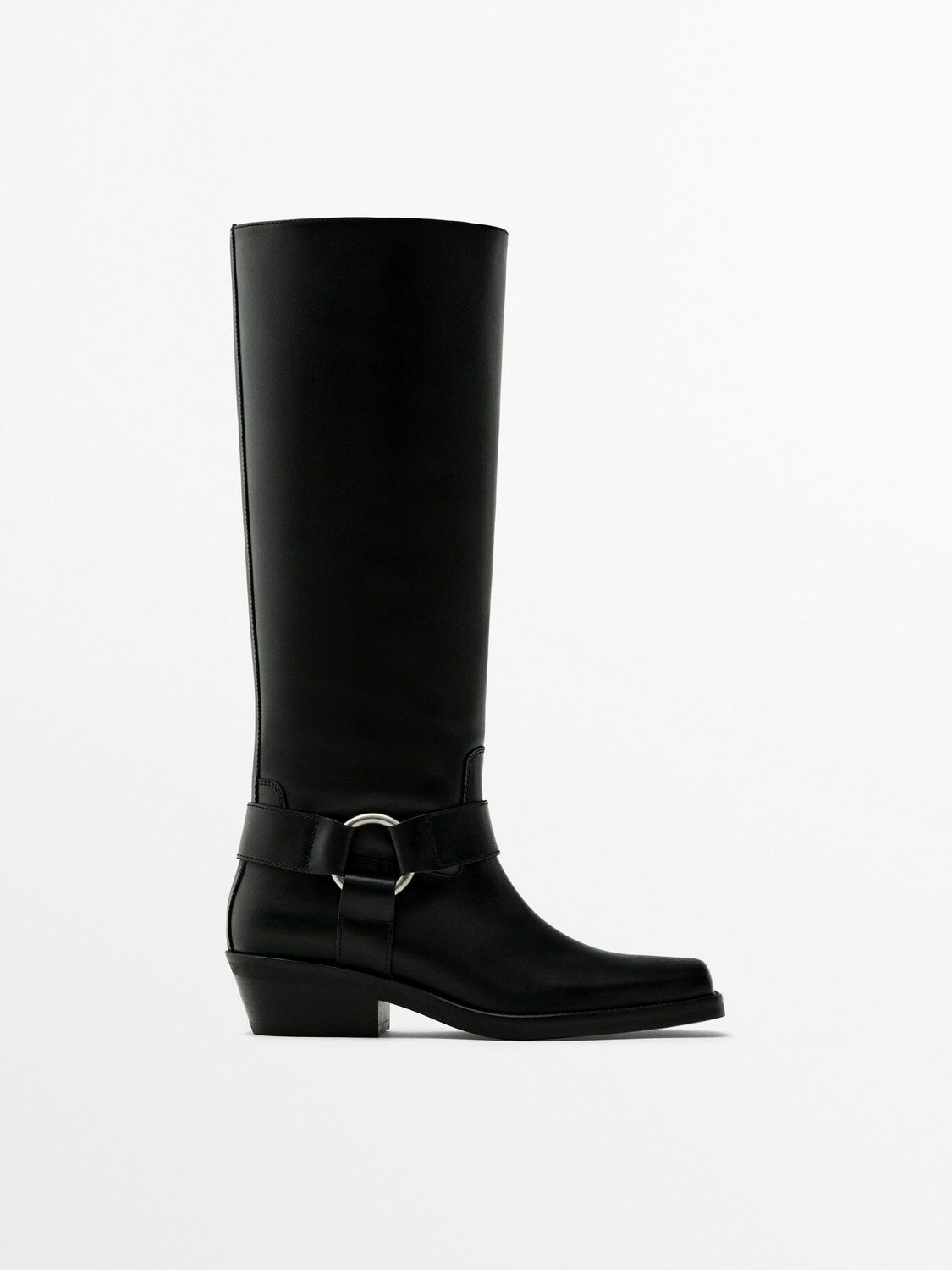 

Сапоги женские Massimo Dutti 1012/350 черные 38 EU, Черный, 1012/350