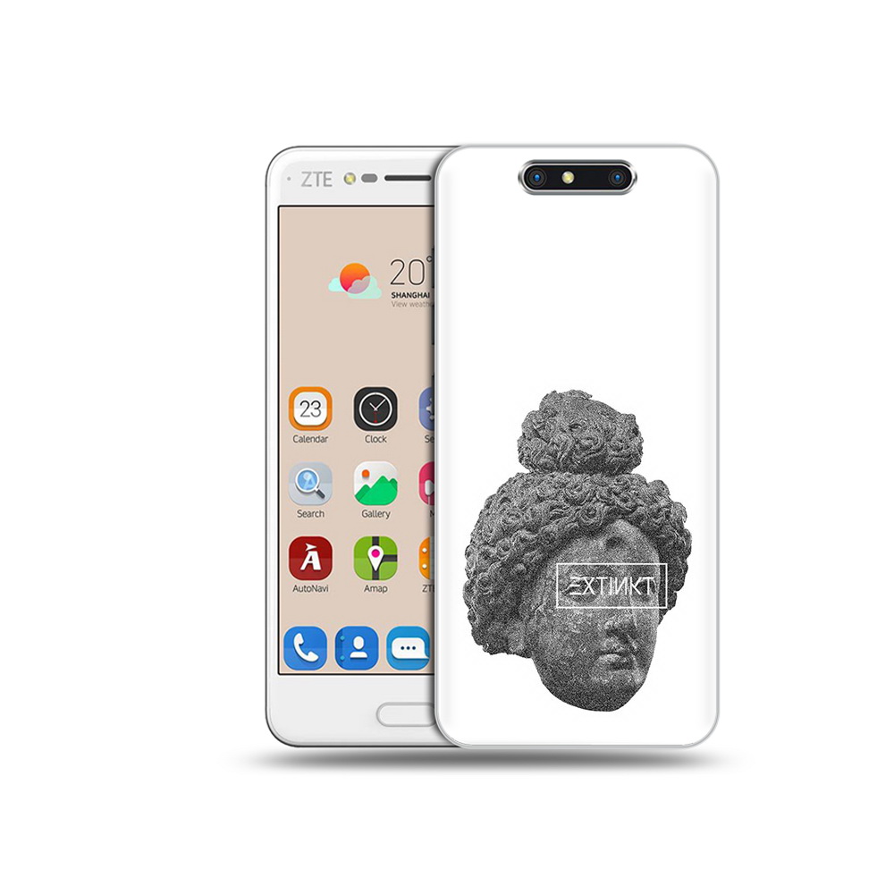 

Чехол MyPads Tocco для ZTE Blade V8 каменное лицо девушки (PT100217.451.383), Прозрачный, Tocco