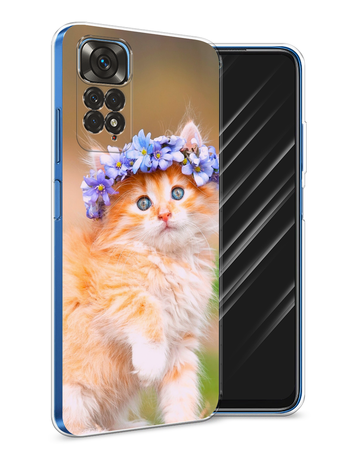 

Чехол Awog на Xiaomi Redmi Note 11 4G Global/Redmi Note 11S "Рыжий кот в венке", Разноцветный, 313850-1